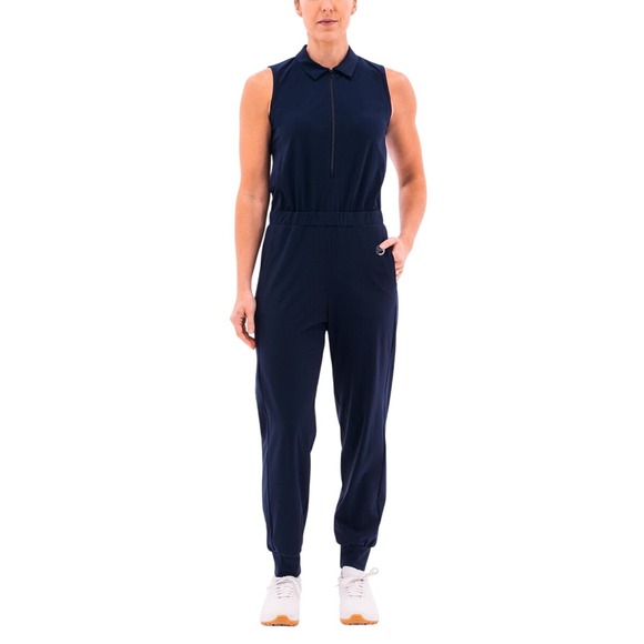 FORAY Women's Jogger Jumpsuit Navy Blue Size Large